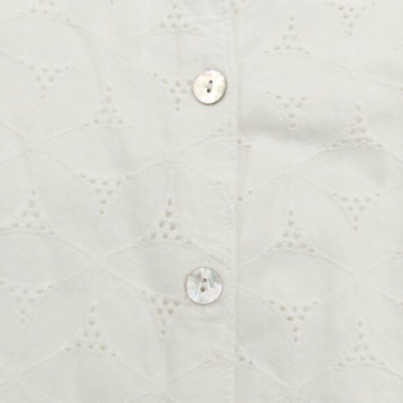 Susan Graver Style Tunic Shirt Womens 1X White Eyelet Embroidered 3/4 Sleeve - Picture 5 of 8